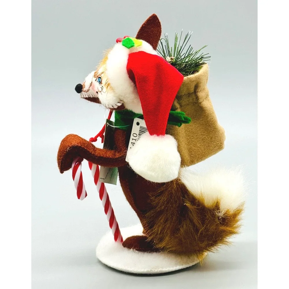 Annalee Candycane Fox Christmas Holiday Decor 751410 7 Inch Felt Doll 2010